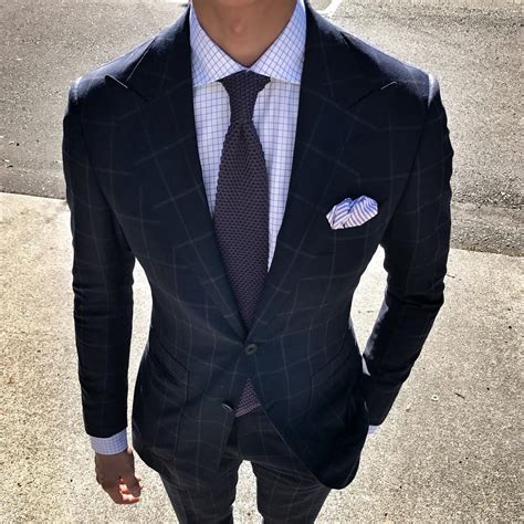 blue suit pocket square.